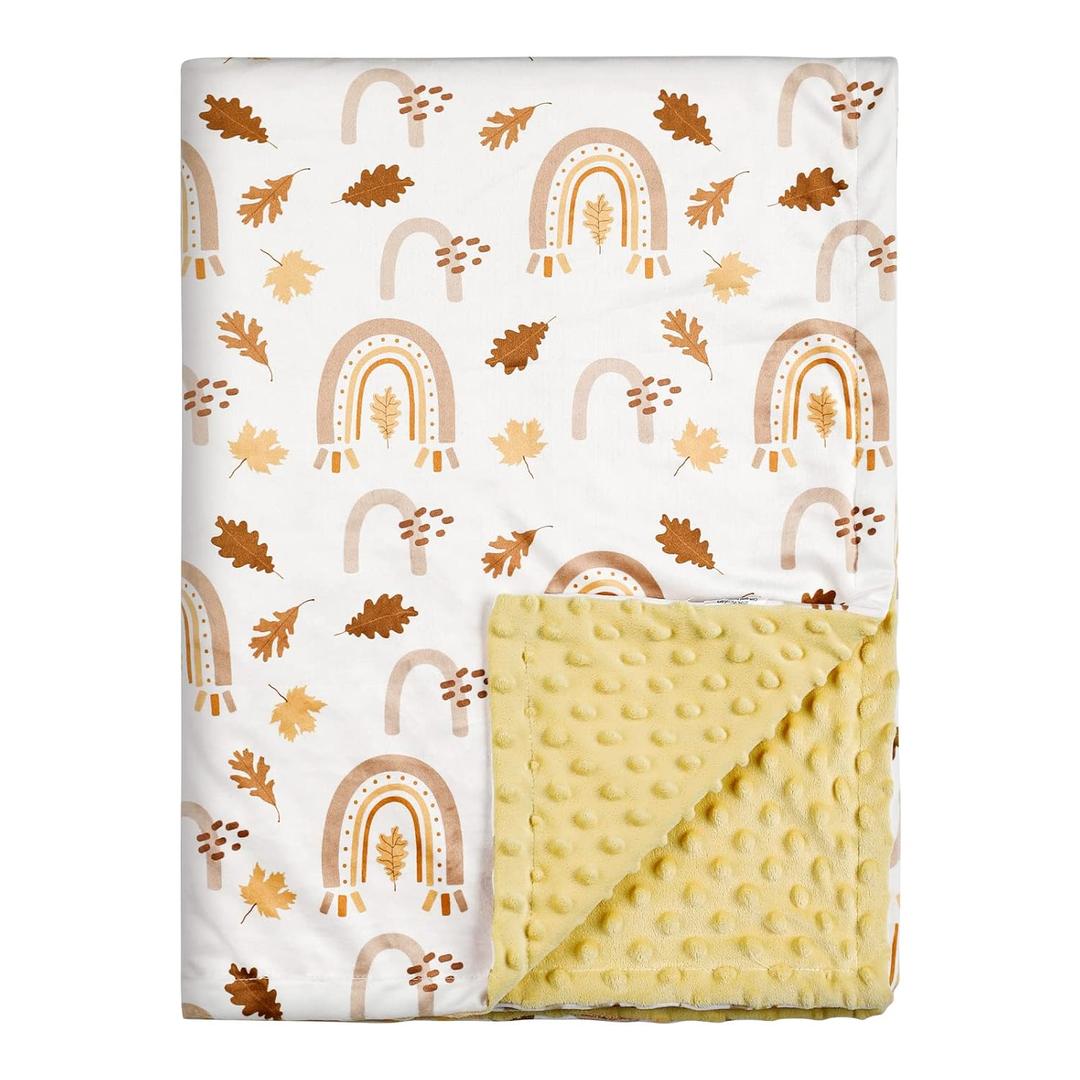 Soarwg Kids Baby Blanket Unisex Newborn, Super Soft Comfy Rainbow Blankets, for Toddler Baby Nursery Bed Blanket Stroller Crib Shower Gifts, 30 x 40 Inch (Autumn Rainbow / Lemon)