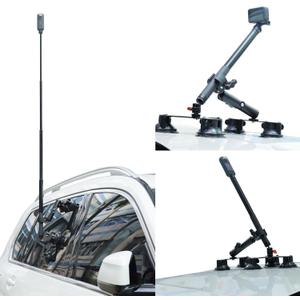 Suction Car Mount for Camera Insta360 X5/X4/X3/X2/GO 3/ONE/RS Compatible with Gopro Max 360 Outside Car Mount with 67 Invisible Selfie Stick 5 in 1 Suction Camera kit for Action Camera