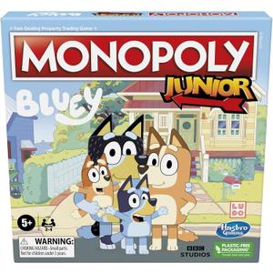 Hasbro Gaming Monopoly Junior Bluey Edition Board Game | Kids Play as Bluey, Bingo, Mum & Dad for Girls & Boys | Ages 5+ 