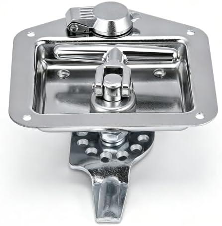 Tomotato Tool Box Latch, Stainless Steel T-Handle Latches Tool Box Locks with Keys and Gasket Folding T-Handles Latch Heavy Duty Flush Mount Handle Latch for RV, Camper,Toolbox,Truck Trailer (1)