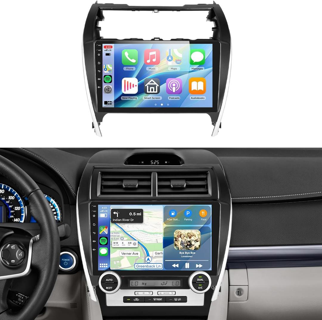 for Toyota Camry 2012-2014 Car Stereo with Snapdragon 8 Core Processor 4GB+64GB Android 13 Radio 10.1 Inch 1280 * 720 IPS Touchscreen Carplay/Android Auto GPS WiFi FM/RDS SWC Camera
