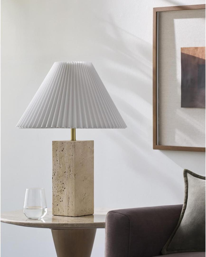 Livabliss x Galey Alix Autumn Laurel Modern Table Lamp, 22" H x 14" W x 14" D, Natural