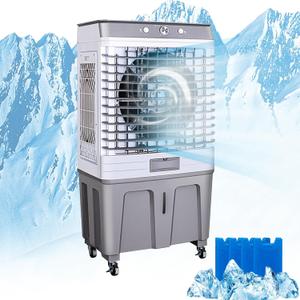 Water Cooling Fan Swamp Cooler with 3 Speeds, Evaporative Air Cooler Cooling Fan, 4 Ice Packs, 60L Water Tank, 120 Oscillation