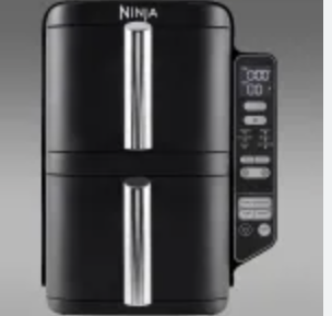 Ninja SL400 DoubleStack XL 2-Basket Air Fryer, Cooks 4 Foods at Once, Compact Design, 10 QT, 4-in-1, Smart Finish & Match Cook, Air Fry, Broil, Bake, Easy Meals, Easy Clean