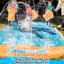 Spring Water Slip and Water Slide, 22ft *2 Lanes Slip Water Slides for Kids Backyards Ages 5-8 8-12 with Sprinkler and Inflatable Bodyboards, Summer Water Fun Toy for Outdoor Lawn Games Play