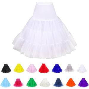 Women Crinoline Petticoat for Vintage Dress Short Tutu Slips Underskirt (Medium, White)