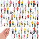 Namalu 100 Pcs Mini People Figurines 1: 150 Scale 0.47 Inch Museum Architectural Painted Tiny Model Sitting and Standing Plastic People Assorted Poses Model Trains for Miniature Scenes