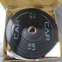 CAP Barbell Economy Olympic Bumper Plate Set with Gray Logo, Black, 15 lb Pair