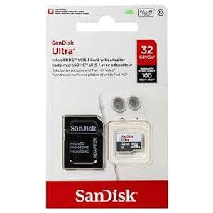 SanDisk Ultra 32GB microSDHC UHS-I Card with Adapter, Silver, Standard Packaging (SDSQUNC-032G-GN6MA)
