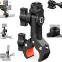 Bike Motorcycle Handlebar Camera Clamp Mount for Gopro Insta360 X5 X4 X3 X2 ONE RS R Mevo Start DJI Action Cameras, Super Clamp Bracket with 1/4" Thread Interface Magic Arm for Moto/Bicycle/Pole