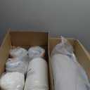 19x19 Inch Patio Chair Cushion with Removable Cover, Outdoor Furniture Cushion - Water-Repellent, Fade-Resistant, Non-Slip Bottom & Straps, Replacement for Lawn, Porch & Deck Chair - Cream