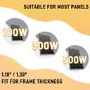 Solar Panel Mounting Brackets, Roof Mount Kit, Rails and Clamps Included for Thickness 1.18”-1.38”, 4pcs in A Row Assembly on Tin, Flat and Sheet Rooftop, Aluminum Alloy