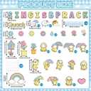Spring is Back Bulletin Board Set Quack Duck Classroom Decoration Spring Bulletin Board Ducks Rainbow Cloud Photo Craft Cutouts for School Classroom Back to School Door Chalkboard Wall Decor, 59.1 x 35.4 inches
