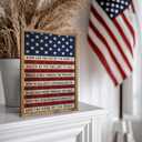 Pechpell Memorial Day 4th of July Patriotic Wall Decor, 15.7"x11.8" Wooden Red White Blue American Flag National Anthem Sign, Americana Independence Day Indoor Office Table Desk Mantel Home Decorations