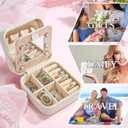 Parima Trendy C Jewelry Case - Teen Travel Accessories, Jewelry Box for Girls' Birthday Gifts (White)