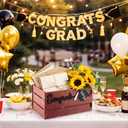 Epakh 2026 Graduation Card Box Holder Class of 2026 Rustic Wooden Card Box with Slot Vintage Grad Decorations for Congrats Graduation Reception Party Supplies