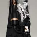 slopehill Mini Travel Dual Voltage Hair Dryer Brush,1000 Watts Hot Air Brush with European Plug, Ionic Hair Dryer and Styler for Women, Oval Barrel 2 Heat & 2 Speed Settings for International Travel (Black)