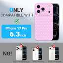 Cute Polka Dot Magnetic Phone Case for iPhone 17 ProFull-Coverage Lens Protection Shockproof Protective Clear Phone Cover for Women&Girls,Pink