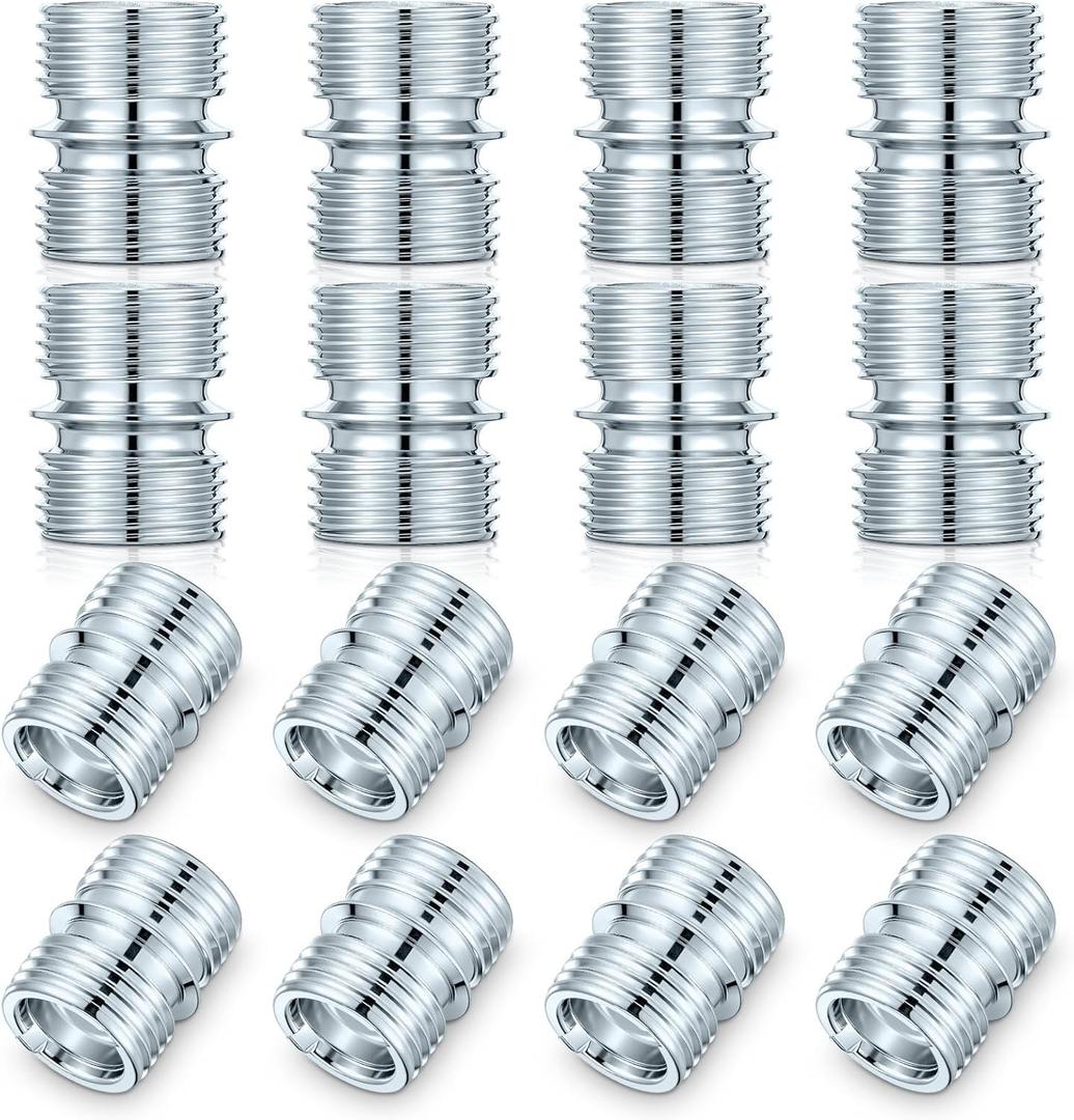 16 Pcs Coarse Thread Connectors 3/4 Inch Wire Shelving Pole 16 Teeth Wire Shelf Fittings Metal Shelf Unit Replacement Accessories for Wire Rack Poles Metal Shelving Parts