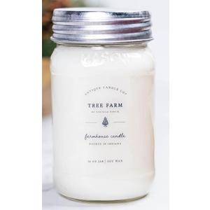 Antique Candle Co. Tree Farm 16 Ounce Soy Wax Candle, 80 Hour Burn Time, Cotton Wick, Mason Jar Candle (Tree Farm by Vintage Porch)