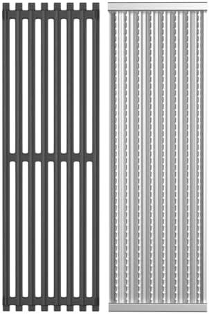 Amazon.com : 17'' x 6" Emitter Plate and Cooking Grid Grate Replacement Parts for Charbroil 2015 and newer TRUInfrared CharBroil Commercial,Signature,Professional Series Gas Grills,Charbroil 3297527R04,Cast Iron : Patio, Lawn & Garden