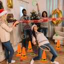 26 Pcs Christmas Ring Toss Game, Soft Plastic Cones Cornhole Bean Bags Carnival Party Games for Christmas Birthday Party Indoor Outdoor Games Supplies