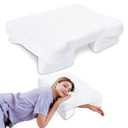 Eliteguard Pillow with Arm Hole, Shoulder Relief System for Neck and Shoulder Pain, Memory Foam Pillow for Side, Back and Stomach Sleepers - White