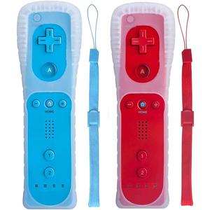 Wii Remote Controller, 2 Packs Upgrade Wireless Controller Compatible with Wii Wii U(Red and Blue)