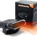 tuncate Car Heater, 2-in-1 Multi-Function Portable, 150W 12V Car Heater That Plugs into Cigarette Lighter, 360° Free Adjustment, Quick Heating Defrost and Defogging, Black
