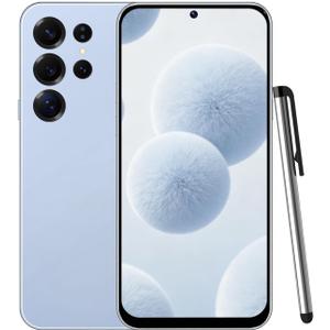 C25Ultra Unlocked Smartphone, Android 12.0 Mobile Phones 6.6'' HD+ Screen, 4GB RAM 32GB ROM/256GB SD, 4G Dual SIM Dual Camera, Face ID+WiFi+BT+FM+GPS+OTG (Blue)