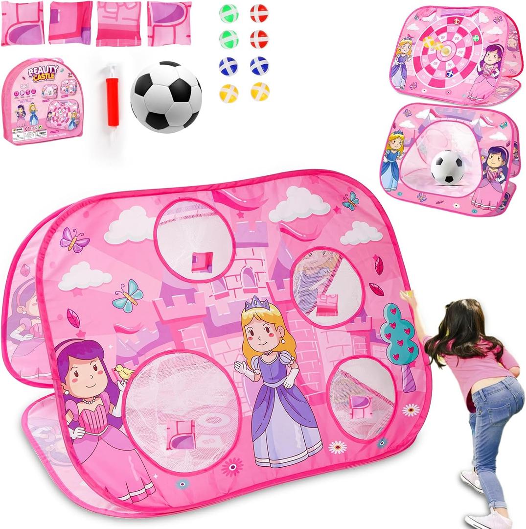 3-in-1 Sticky Game Set for Kids, Girls' Party Games, Multiple Game Combinations, Soccer Bean Bag Throwing Toy Set