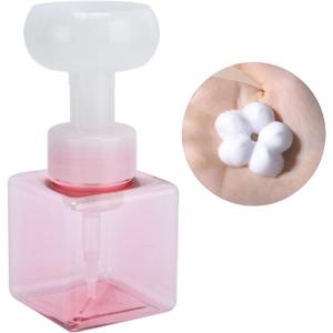 8.4oz 250ml Foaming Hand Soap Dispenser, Refillable Empty Foam Liquid Hand Soap Container Cute Cat Paw Flower Shape Foaming Soap Dispenser, Reusable Plastic Press Bottle for Bathroom(Pink)