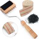 Lanties Upholstery Tool Set-3.5" Burlap Jute Webbing Tape 10 Yards, Webbing Stretcher Wood Handle, 115pcs 1/2" Black Upholstery Tacks-for Chair, Sofa, Carpet & Craft Furniture Repair Kit(Gooseneck)