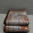 ST. BRIDGE Soft Area Rug 4x6, Washable Vintage Rug for Bedroom Living Room, Non-Slip Low Pile Colorful Accent Rug, Indoor Floor Carpet for Dining Room Office Playroom Nursery Home Decor, Brick/Blue