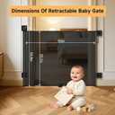 Retractable Baby Gate Mesh Safety Gate for Dogs & Babies, 55"W x 38"H