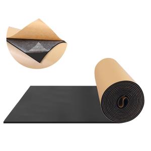FONUNO Foam Padding Sheets with Adhesive Foam Insulation Neoprene Sheets Closed Cell Insulation Neoprene Rubber Roll for Gaskets Liner Crafts DIY Projects, Black, 12" Wide x 118" Long x 1/8" Thick