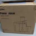 Qcen Juicer Machine, 800W Centrifugal Juicer Extractor with Wide Mouth 3 Feed Chute for Fruit Vegetable, Easy to Clean, Stainless Steel, BPA-free (Black)