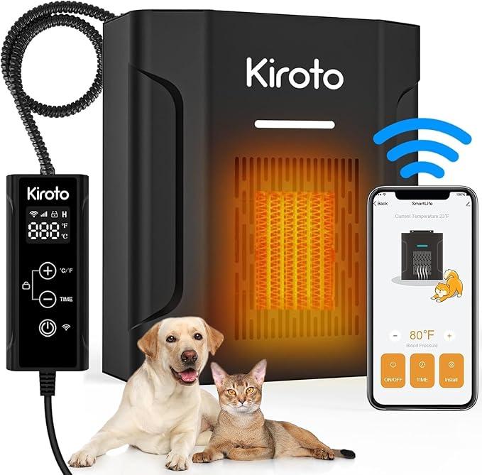 Dog House Heater With Thermostat, Dog Heater With Wifi Control, Pet House Heater For Outside Doghouse, 300w Chicken Coop Heater With Ac For Winter Time, Heater For Dog House Outdoor,45113°F