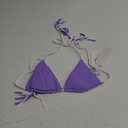 BECCA Women's Color Play Triangle Bikini Top, Adjustable, Tie Back, Swimwear Separates (Lilac),S