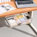 Submatches Under Table Desk Drawer Storage Organizer, Attachable Under Desk Storage, Strong Adhesive Pencil Drawer Slide Out, Add a Hidden Under Mounted (Extra Large)