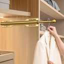 FIRJOY 12" Valet Rod for Closet Pull Out (2 Pack, Brushed Gold)
