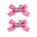 Ballet Dance Hair Clips Ballet Girls Hair Pin Girl Dance Hair Clips Hair Pin JBC37 (Silver Dance Girl-Pink Bow)