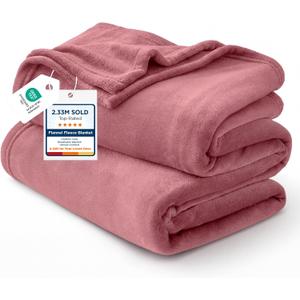 Bedsure GentleSoft Fleece Bed Blankets Queen Size Dusty Rose - Soft Lightweight Plush Fuzzy Cozy Luxury Blanket Microfiber, 90x90 inches