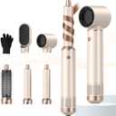 Blow Dryer Brush 5 in 1, Negative Ion Hair Dryer Brush Set Upgrade Hot Air Brush Air Styler Curling Wrap Air Curler, Curling Iron Hair Styling Tools As A Gift for Straight/Curl/Drying/Smoothing
