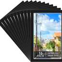 Prudiut 15 Pack 11x17 Black Picture Mats, Frame Mattes for 9x15 Pictures Photo Frame Mat Core Bevel Cut Mat Board Show Kit for Photos, Prints, Artworks
