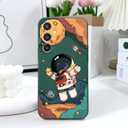 Gencyfu for Samsung Galaxy S23 FE Case, Creative Astronauts Pattern Ultra Thin Soft Phone Cover for Galaxy S23 FE 6.4 inch, Astronauts Green