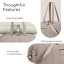 CAMTOP Gym Bag for Women with Yoga Mat Holder, Small Duffle Bag 16 Inches Personal Item Travel Bag with Muiti-Pockets Lightweight Carry on Water Resistant, Camel