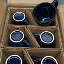 vicrays Coffee Mug Set, 12 Ounce, Set of 6, Ceramic Mug for Men, Women, Unique Glazed Mugs with Handle for Coffee, Tea, Milk, Cocoa, Cereal(blue)