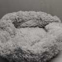 Dogs Bed for Small Dogs, Anti-Anxiety Washable Round Bed (Light Grey, 24.0" L x 24.0" W x 8.0" Th)