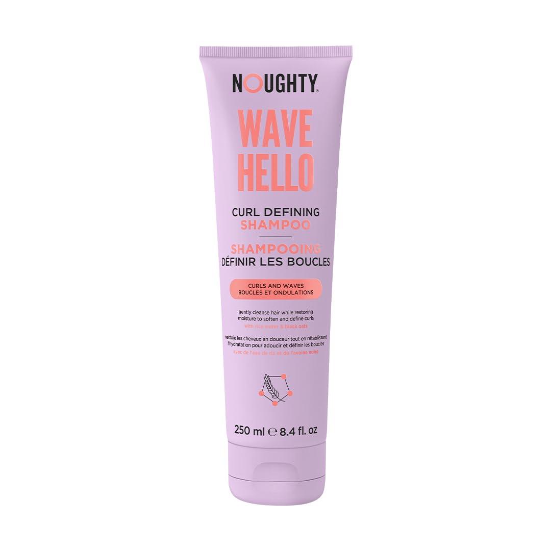 Noughty Wave Hello Curl Defining Shampoo - 97% Natural, Vitamin-Rich Formula for Curly and Wavy Hair, Sulphate -Free Vegan Haircare, 250ml